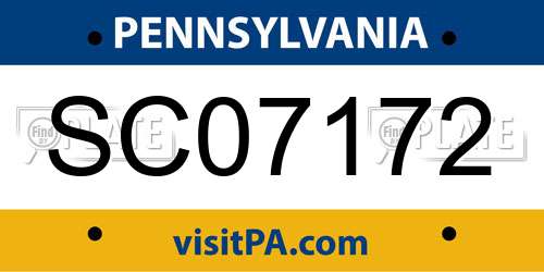 SC07172 Pennsylvania License Plate