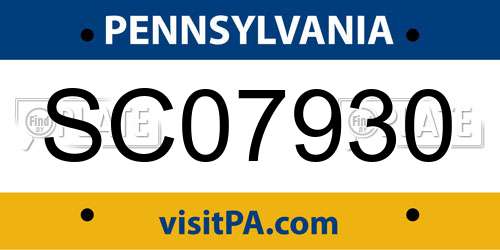 SC07930 Pennsylvania License Plate