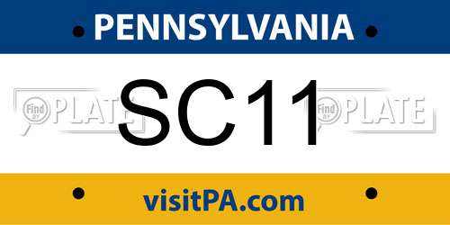 SC11 Pennsylvania License Plate