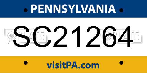 SC21264 Pennsylvania License Plate