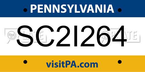 SC2I264 Pennsylvania License Plate