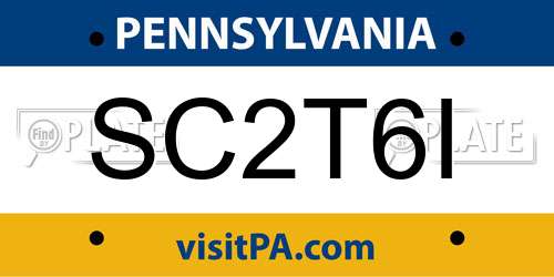 SC2T6I Pennsylvania License Plate