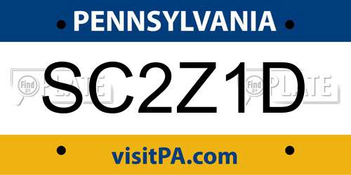 SC2Z1D Pennsylvania License Plate