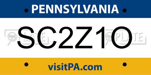 SC2Z1O Pennsylvania License Plate