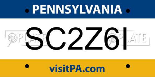 SC2Z6I Pennsylvania License Plate