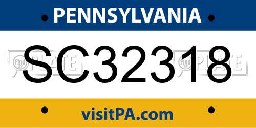 SC32318 Pennsylvania License Plate