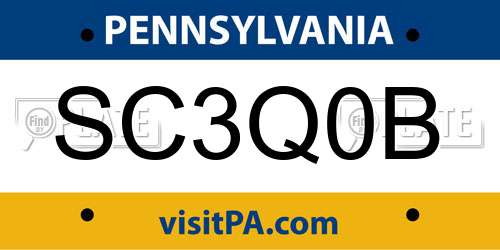 SC3Q0B Pennsylvania License Plate