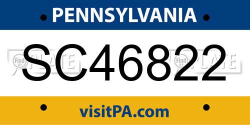 SC46822 Pennsylvania License Plate
