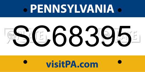 SC68395 Pennsylvania License Plate
