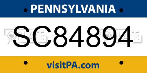 SC84894 Pennsylvania License Plate