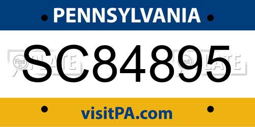 SC84895 Pennsylvania License Plate