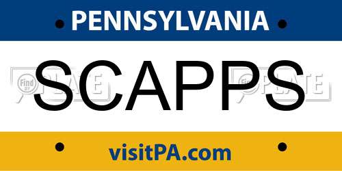 SCAPPS Pennsylvania License Plate