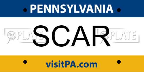 SCAR Pennsylvania License Plate