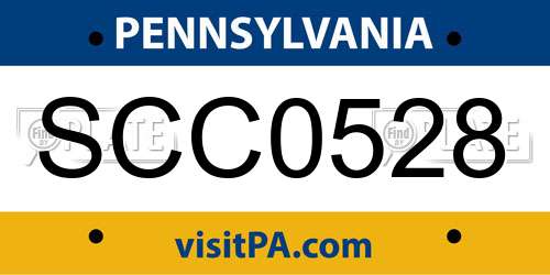 SCC0528 Pennsylvania License Plate