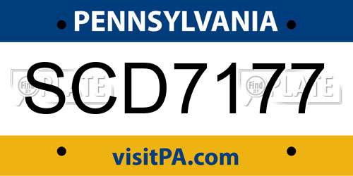 SCD7177 Pennsylvania License Plate