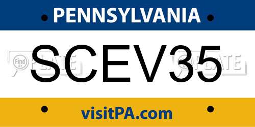 SCEV35 Pennsylvania License Plate