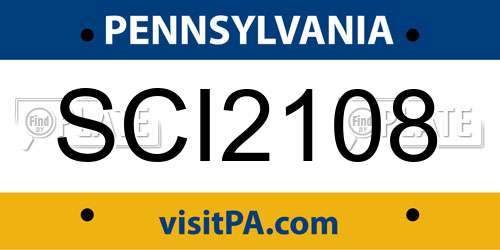 SCI2108 Pennsylvania License Plate