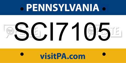SCI7105 Pennsylvania License Plate