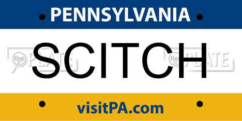SCITCH Pennsylvania License Plate