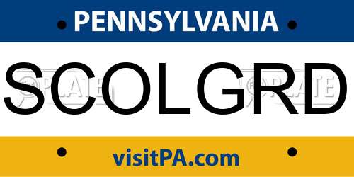 SCOLGRD Pennsylvania License Plate