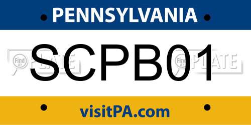 SCPB01 Pennsylvania License Plate