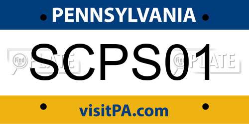 SCPS01 Pennsylvania License Plate