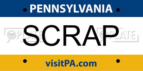 SCRAP Pennsylvania License Plate