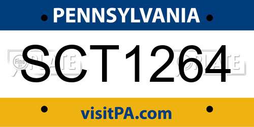SCT1264 Pennsylvania License Plate