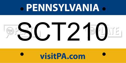 SCT210 Pennsylvania License Plate