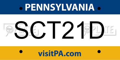 SCT21D Pennsylvania License Plate