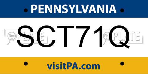 SCT71Q Pennsylvania License Plate
