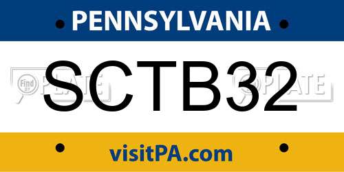 SCTB32 Pennsylvania License Plate