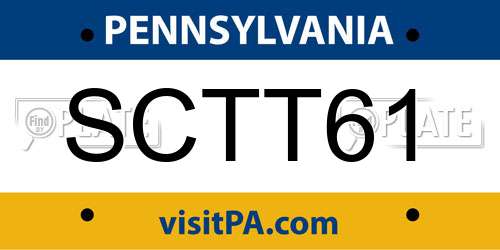 SCTT61 Pennsylvania License Plate