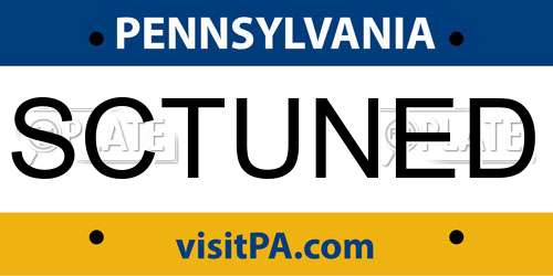 SCTUNED Pennsylvania License Plate