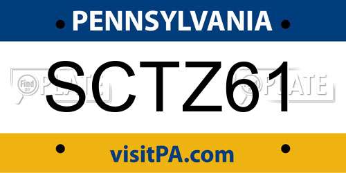 SCTZ61 Pennsylvania License Plate