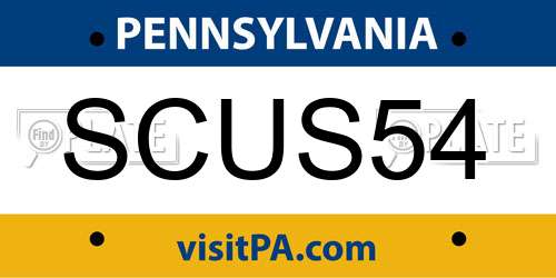 SCUS54 Pennsylvania License Plate