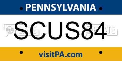 SCUS84 Pennsylvania License Plate