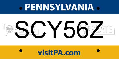 SCY56Z Pennsylvania License Plate