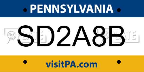 SD2A8B Pennsylvania License Plate