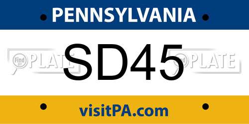 SD45 Pennsylvania License Plate