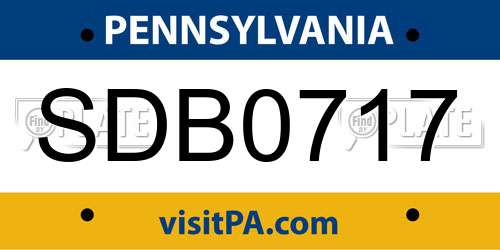 SDB0717 Pennsylvania License Plate