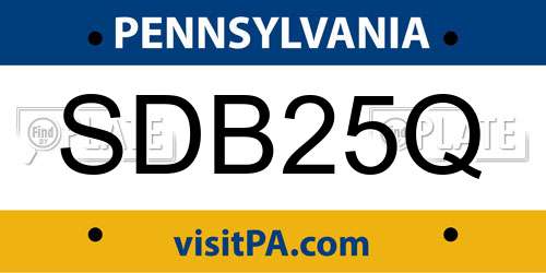 SDB25Q Pennsylvania License Plate