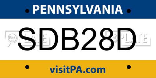 SDB28D Pennsylvania License Plate