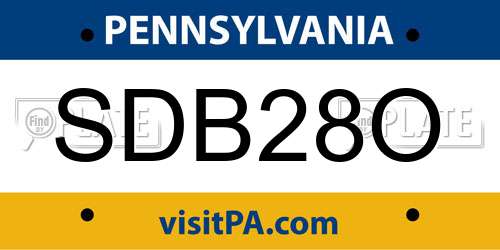 SDB28O Pennsylvania License Plate