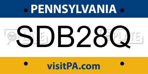SDB28Q Pennsylvania License Plate