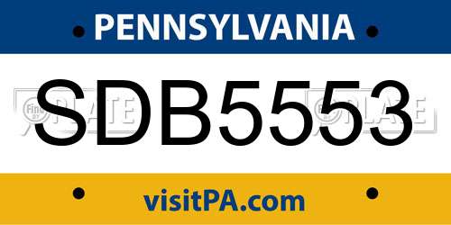 SDB5553 Pennsylvania License Plate