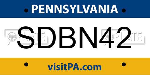 SDBN42 Pennsylvania License Plate