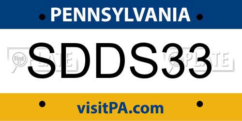 SDDS33 Pennsylvania License Plate