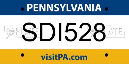 SDI528 Pennsylvania License Plate