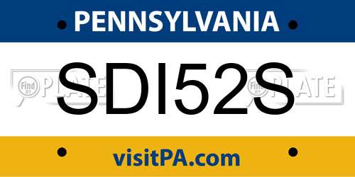 SDI52S Pennsylvania License Plate